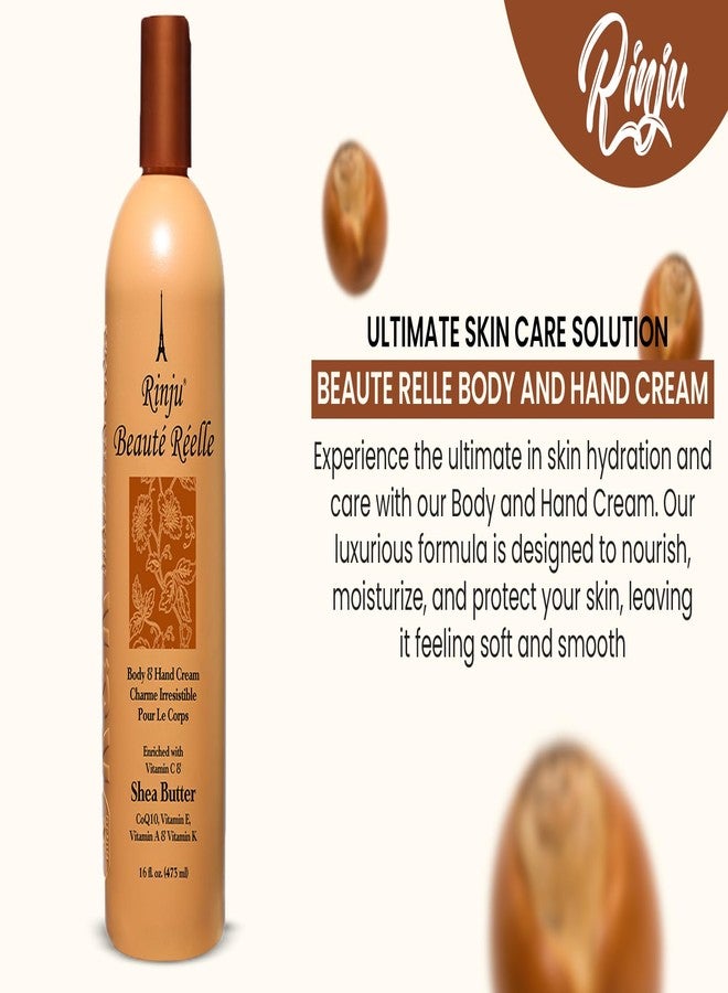 Rinju Beaute Relle Body and Hand Cream 16 oz. (Case of 12) - Shea Butter Cream for Dry Skin - Vitamin E, A & K Moisturizer - Image 5